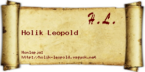 Holik Leopold névjegykártya